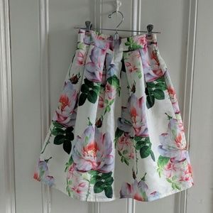 Floral midi skirt